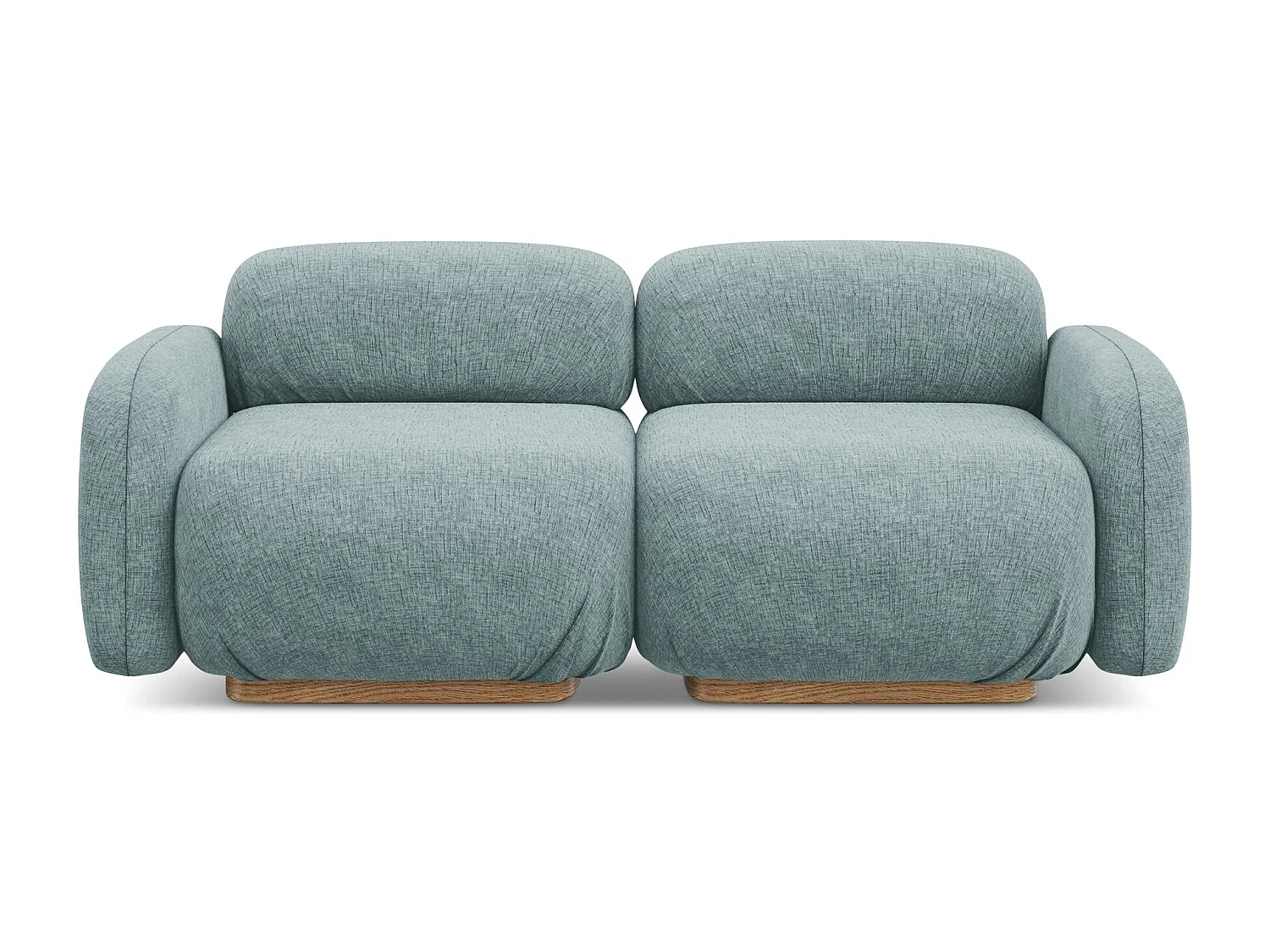 Sofá modular 3 lugares em tecido chenille jeans - AILANI