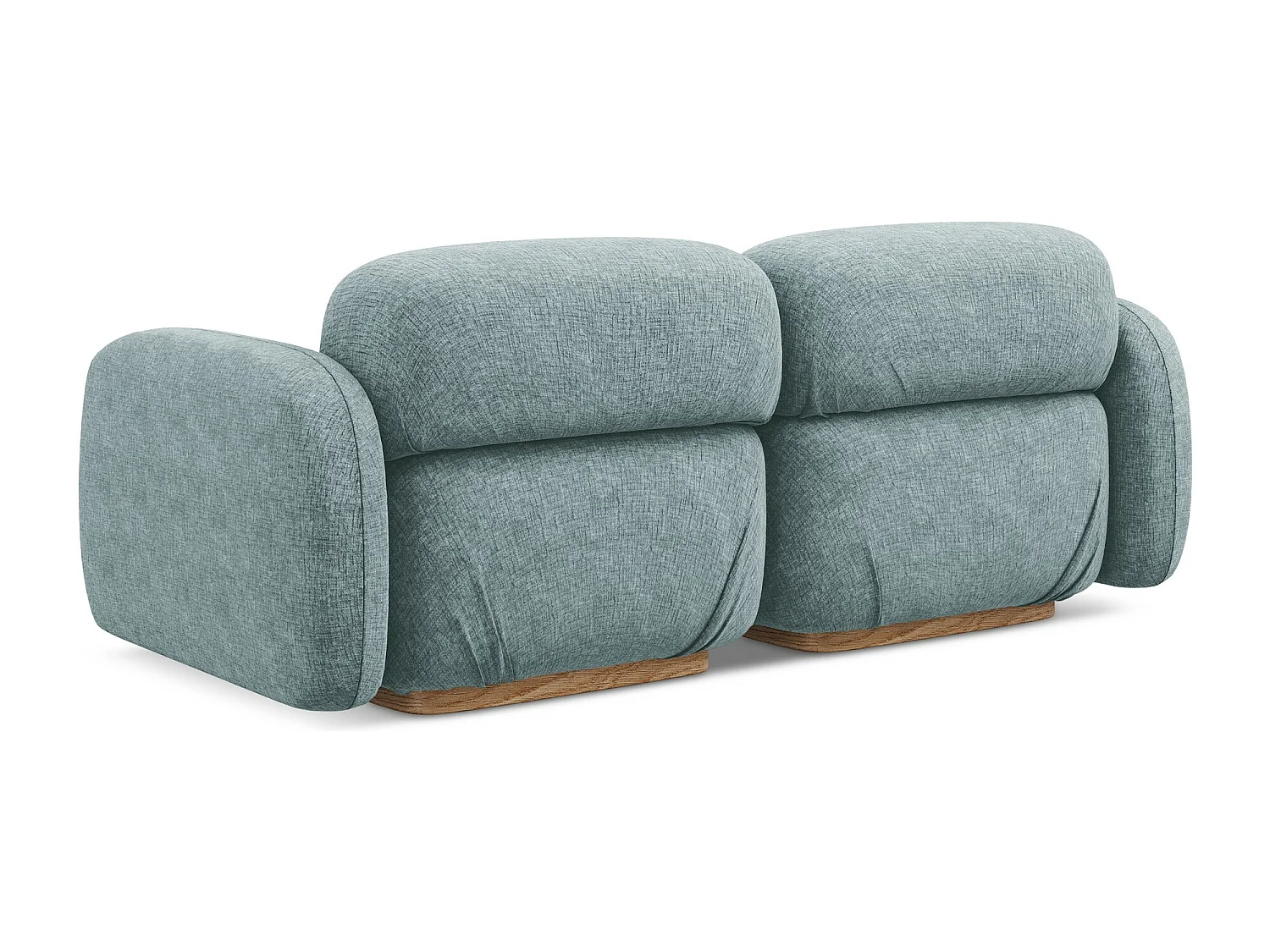 Sofá modular 3 lugares em tecido chenille jeans - AILANI