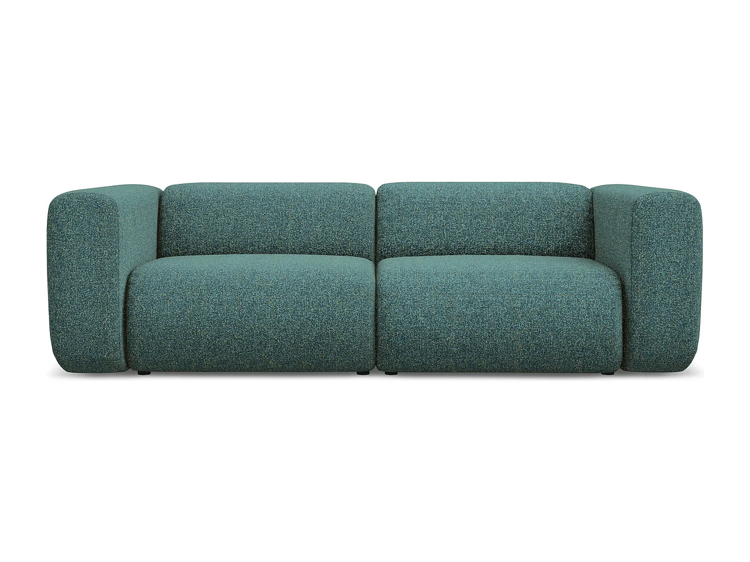 Sofá modular 3 lugares em tecido texturizado marinho - EKAHI