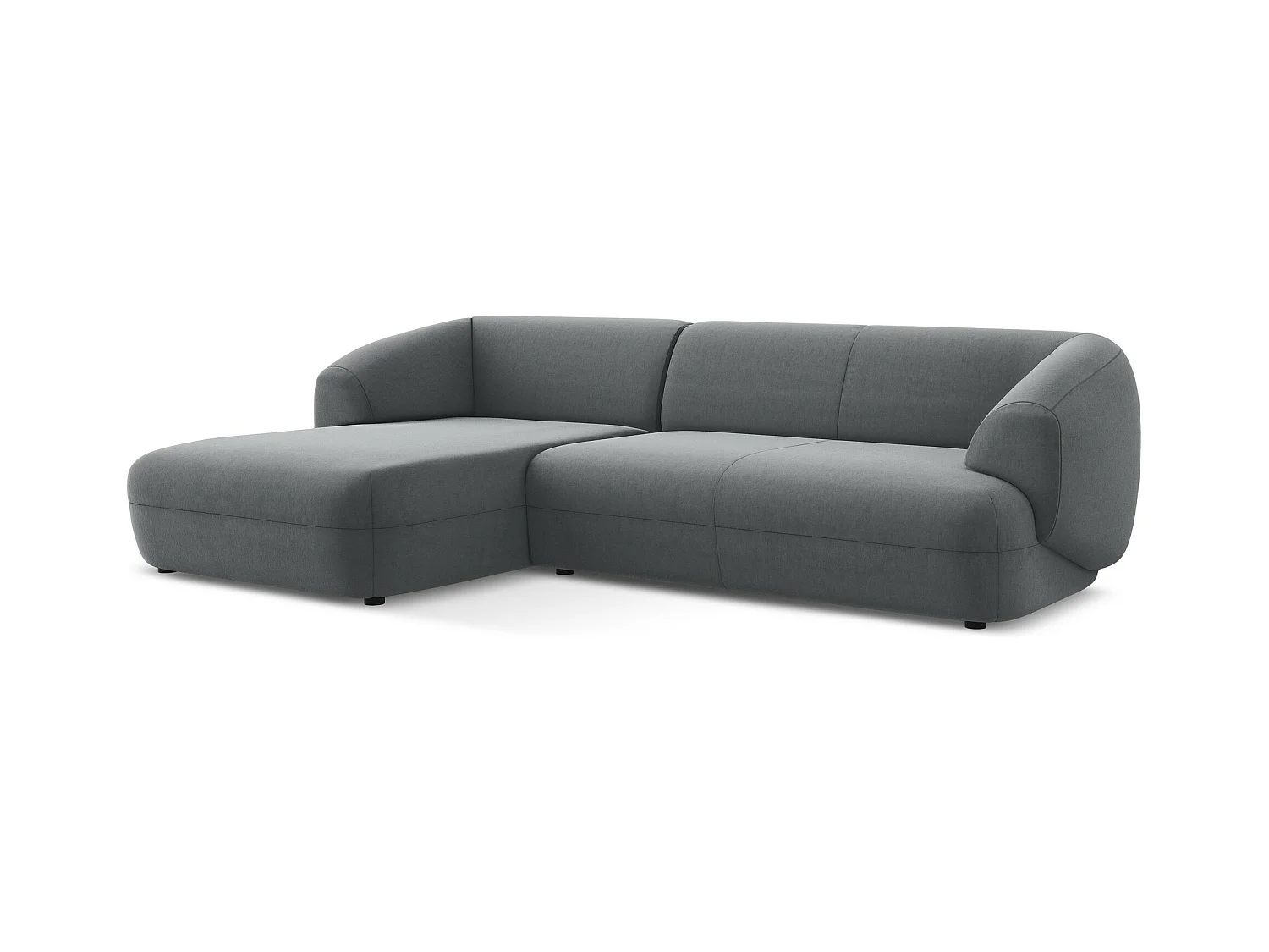 Modulaire hoekbank links van staal velours - MOANA