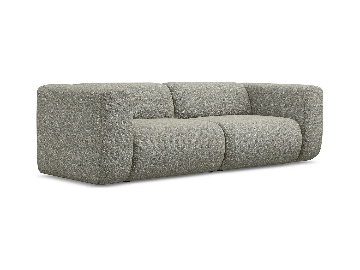 Canapé modulable 3 places en tissu texturé - beige foncé - EKAHI