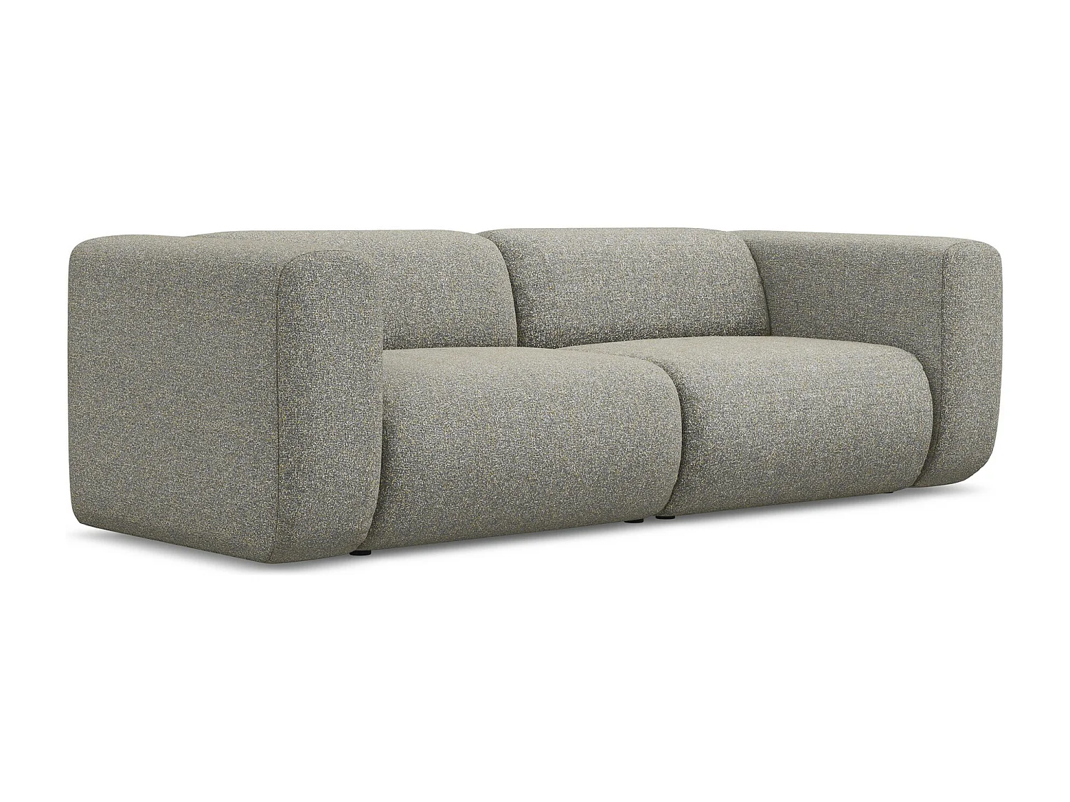 Canapé modulable 3 places en tissu texturé - beige foncé - EKAHI