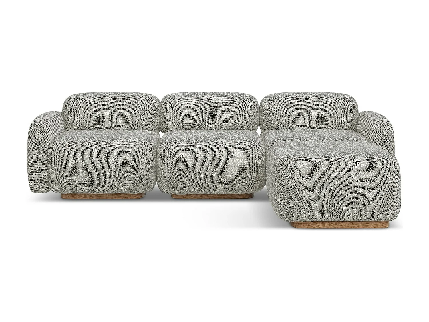 Canapé d'angle réversible en tissu texturé - beige foncé - AILANI