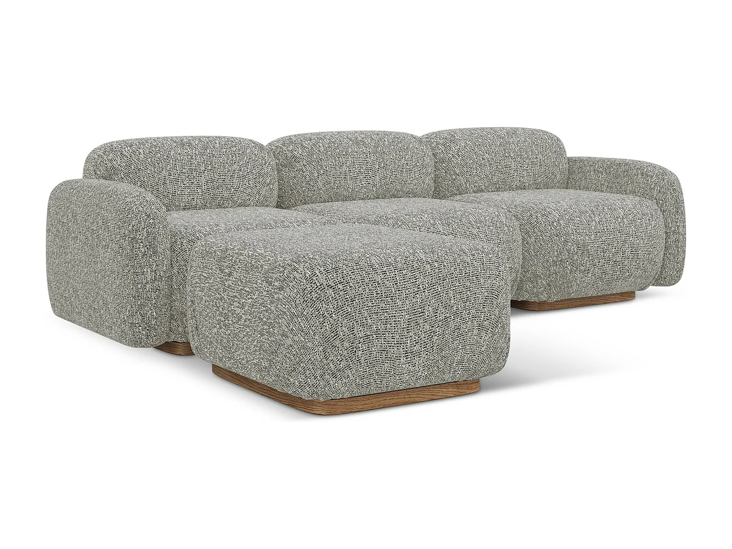 Canapé d'angle réversible en tissu texturé - beige foncé - AILANI