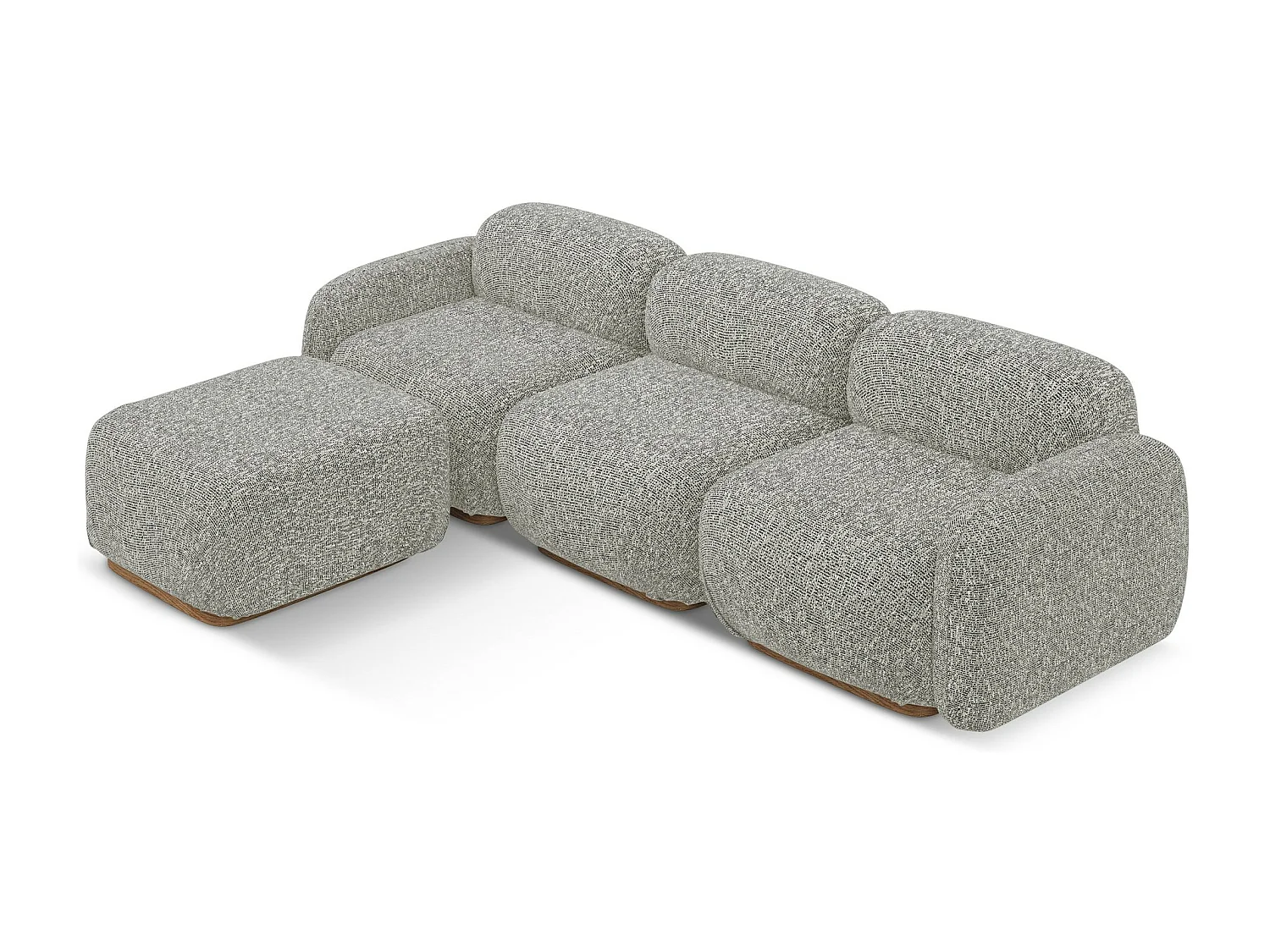 Canapé d'angle réversible en tissu texturé - beige foncé - AILANI