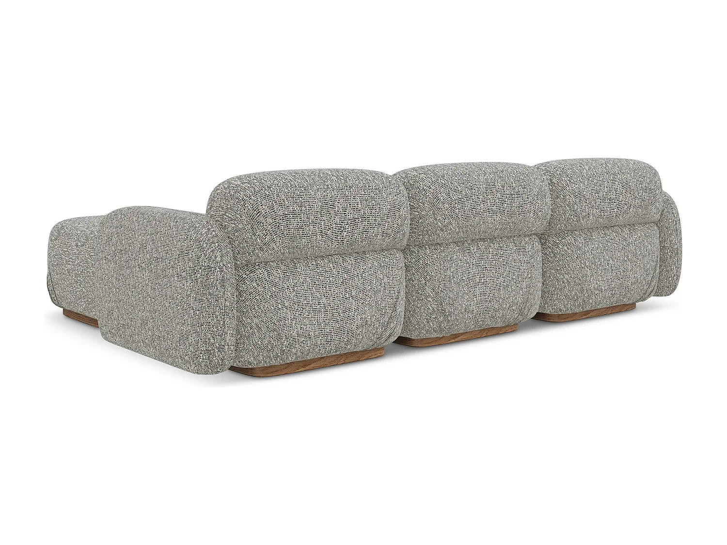 Canapé d'angle réversible en tissu texturé - beige foncé - AILANI