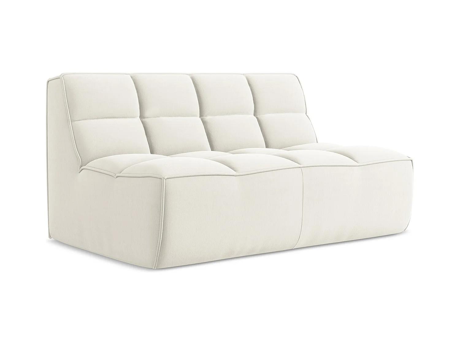 2-Sitzer Sofa - - Samt - Hell beige - KALAI