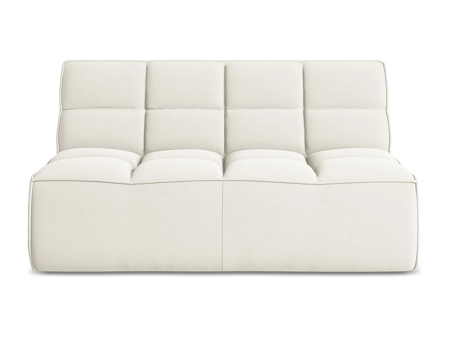 Canapé modulable 2 places en velours - beige clair - KALAI