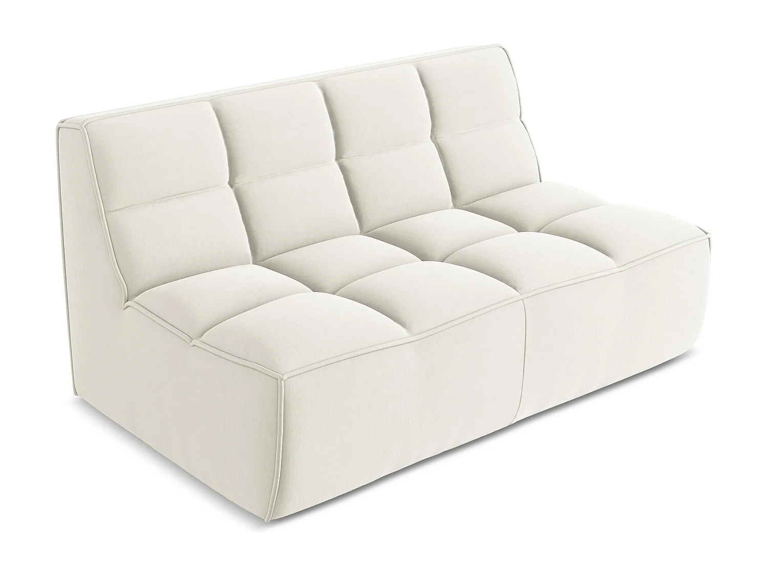 Tweezits modulaire bank van lichtbeige velours - KALAI