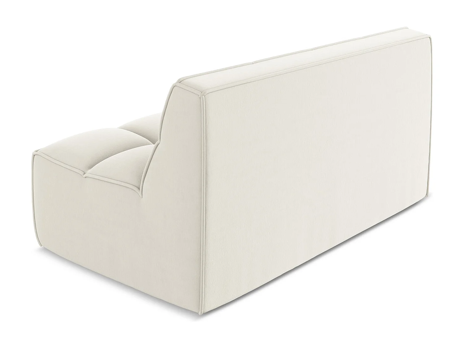 Tweezits modulaire bank van lichtbeige velours - KALAI