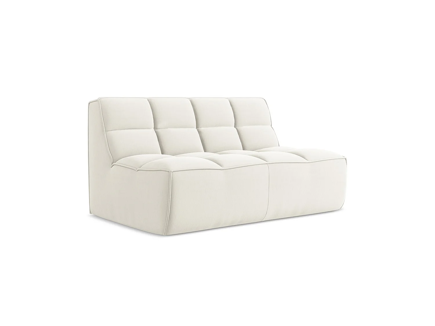 2-Sitzer Sofa - - Samt - Hell beige - BELLUNO