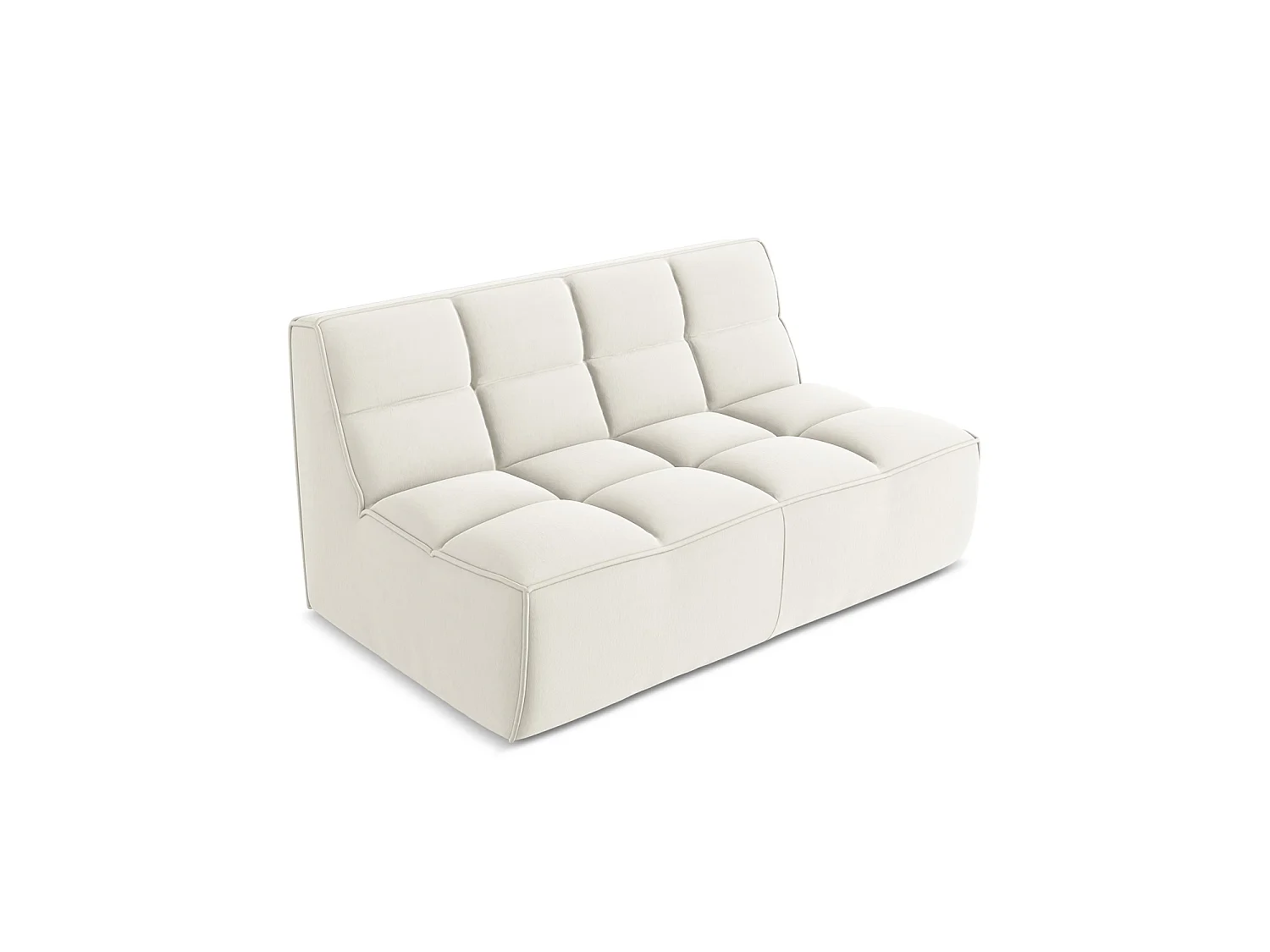 2-Sitzer Sofa - - Samt - Hell beige - BELLUNO