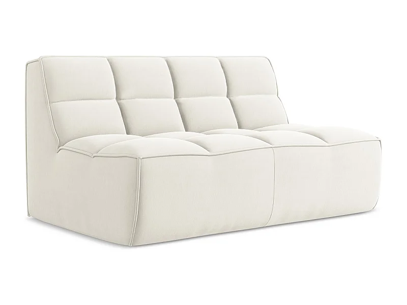 Tweezits modulaire bank van lichtbeige velours - KALAI