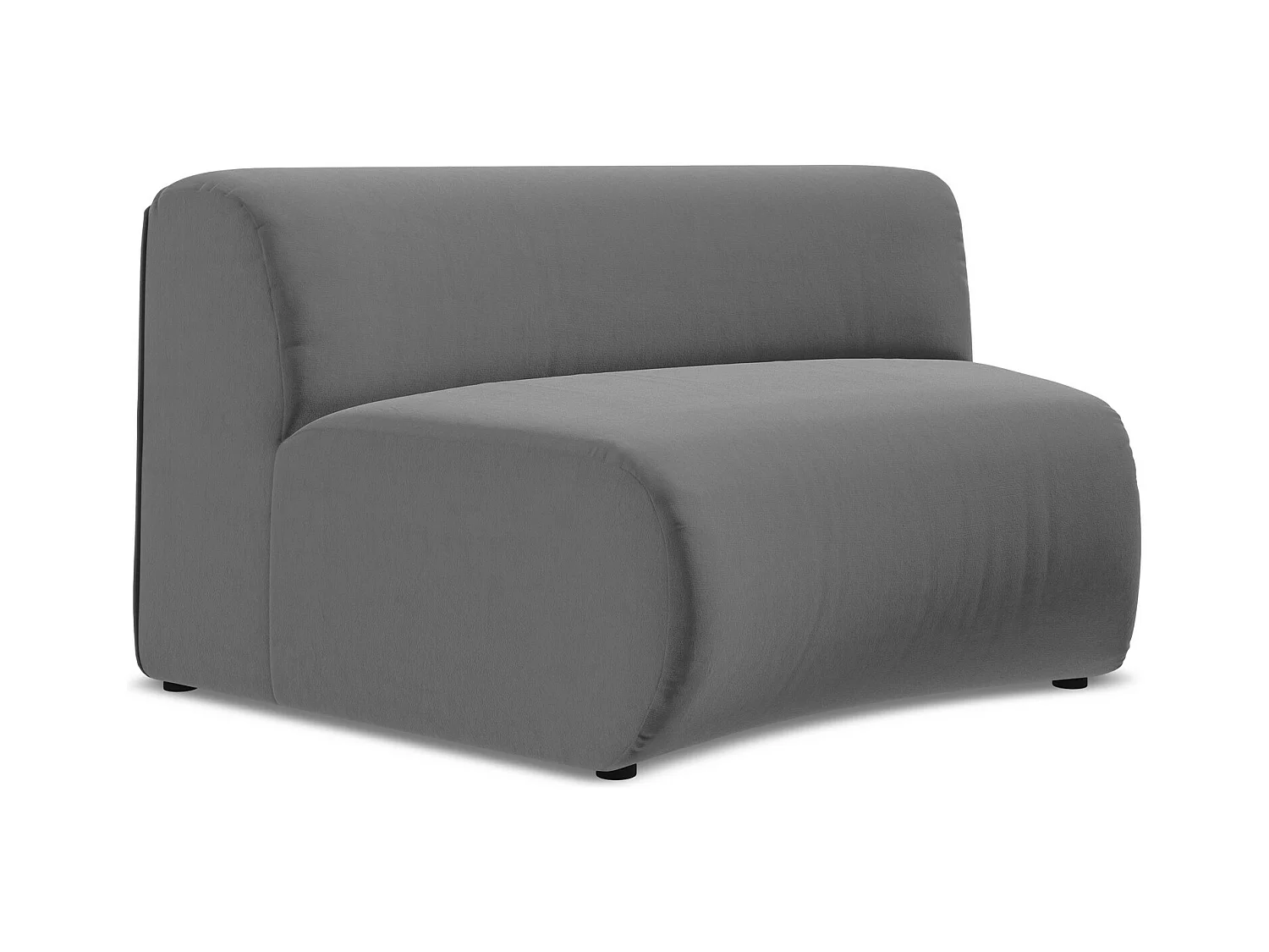 Fauteuil d'angle pour canapé modulable en velours - gris - EKAHI
