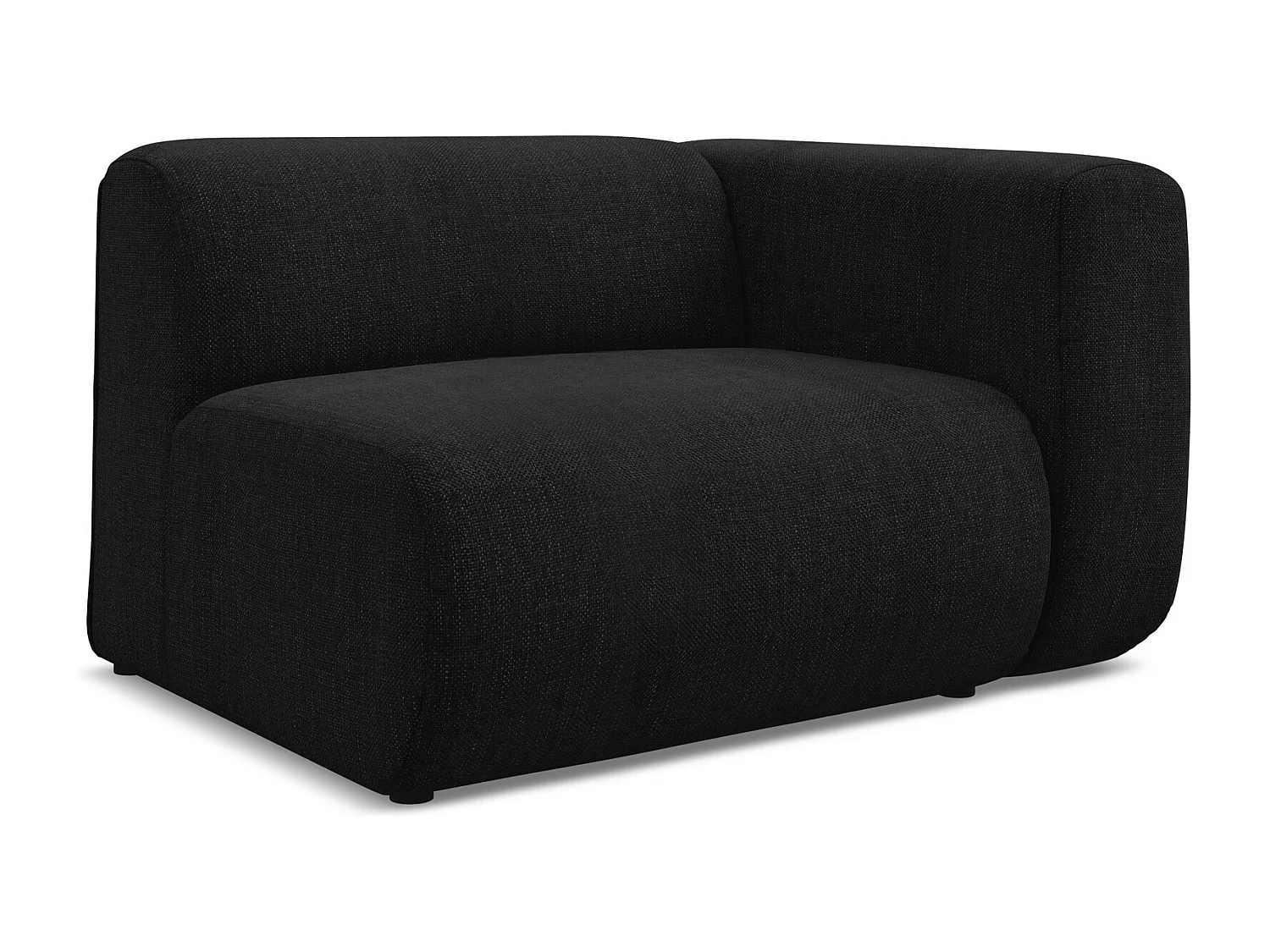 Module avec accoudoirs droit en tissu chenille - noir - EKAHI