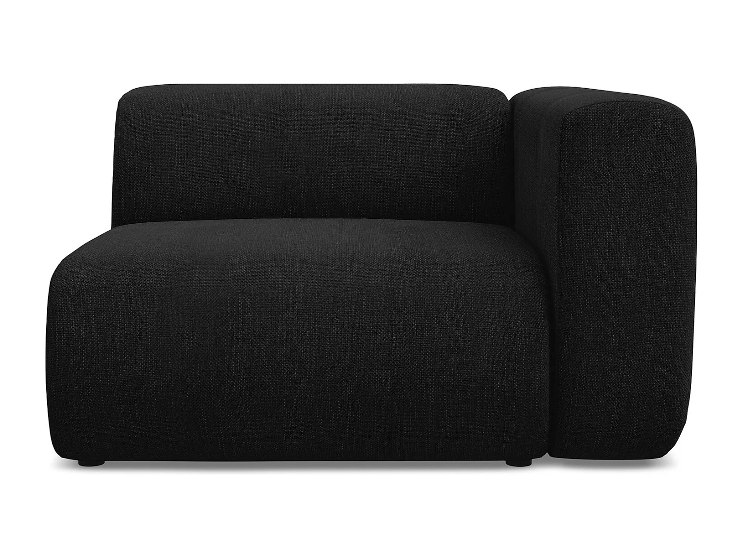 Module avec accoudoirs droit en tissu chenille - noir - EKAHI