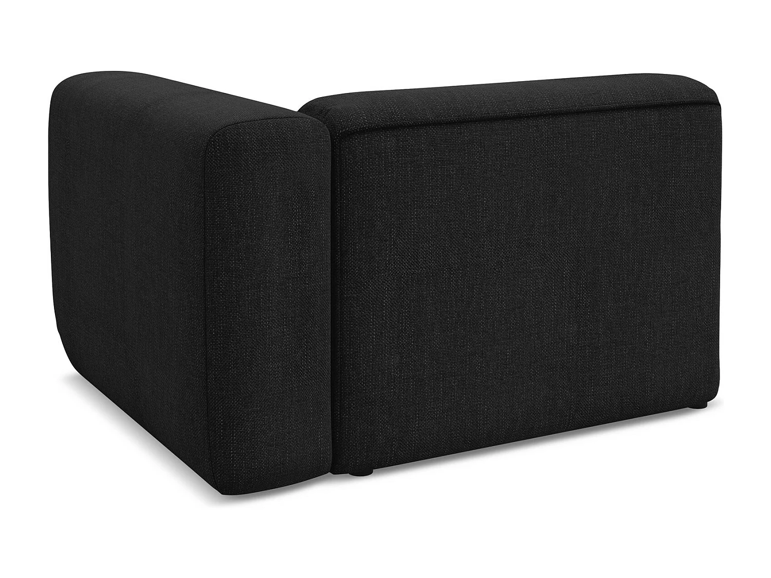 Module avec accoudoirs droit en tissu chenille - noir - EKAHI