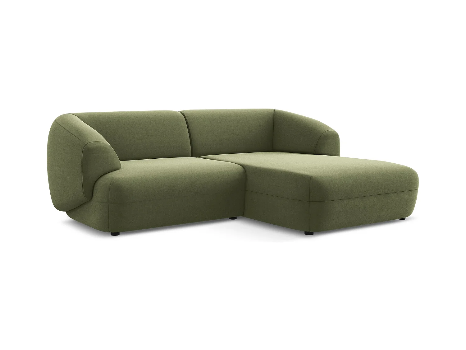 2,5-Sitzer Modulares Ecksofa - Ecke Rechts - Samt - Olive - MOANA