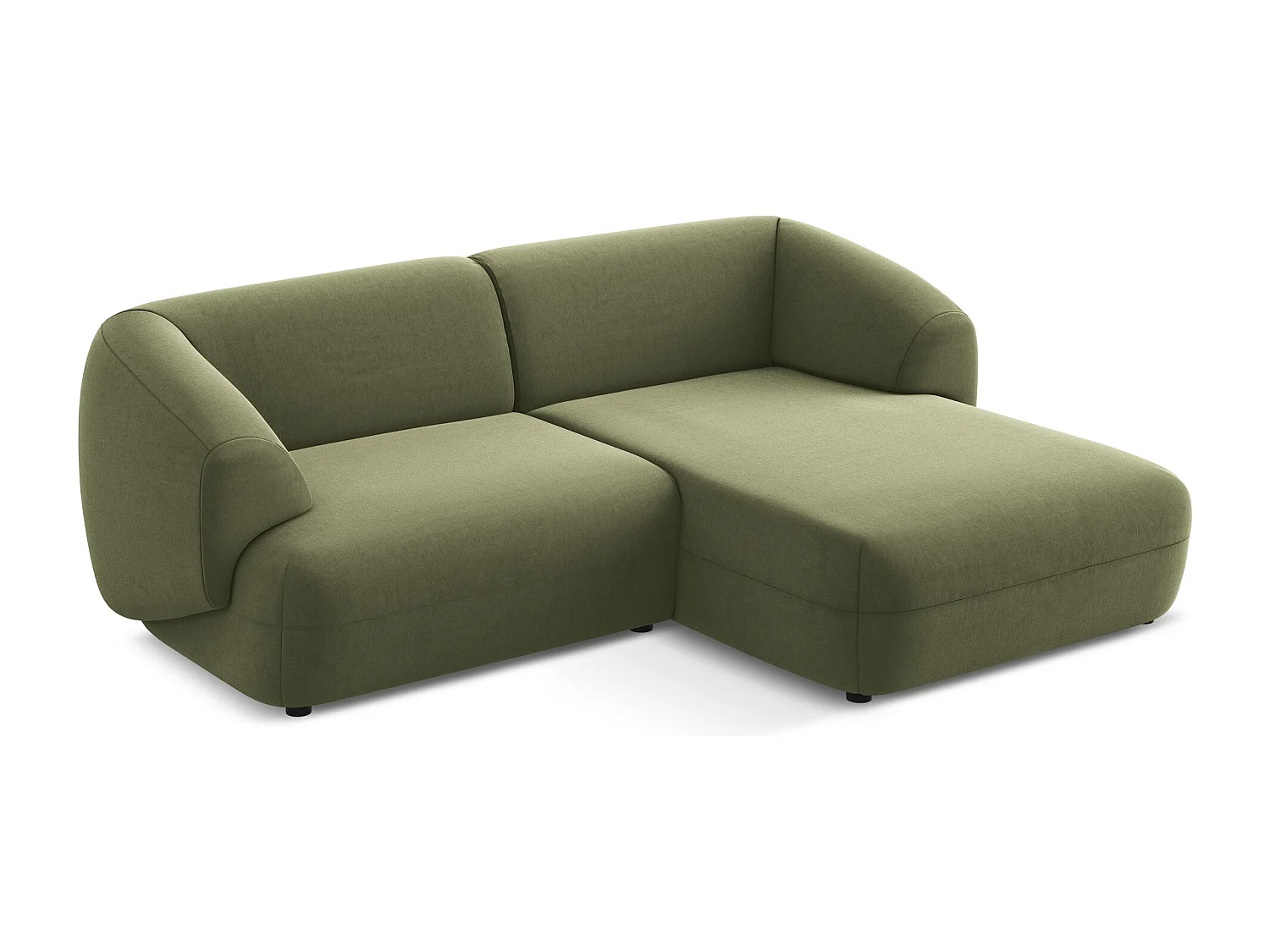 2,5-Sitzer Modulares Ecksofa - Ecke Rechts - Samt - Olive - MOANA
