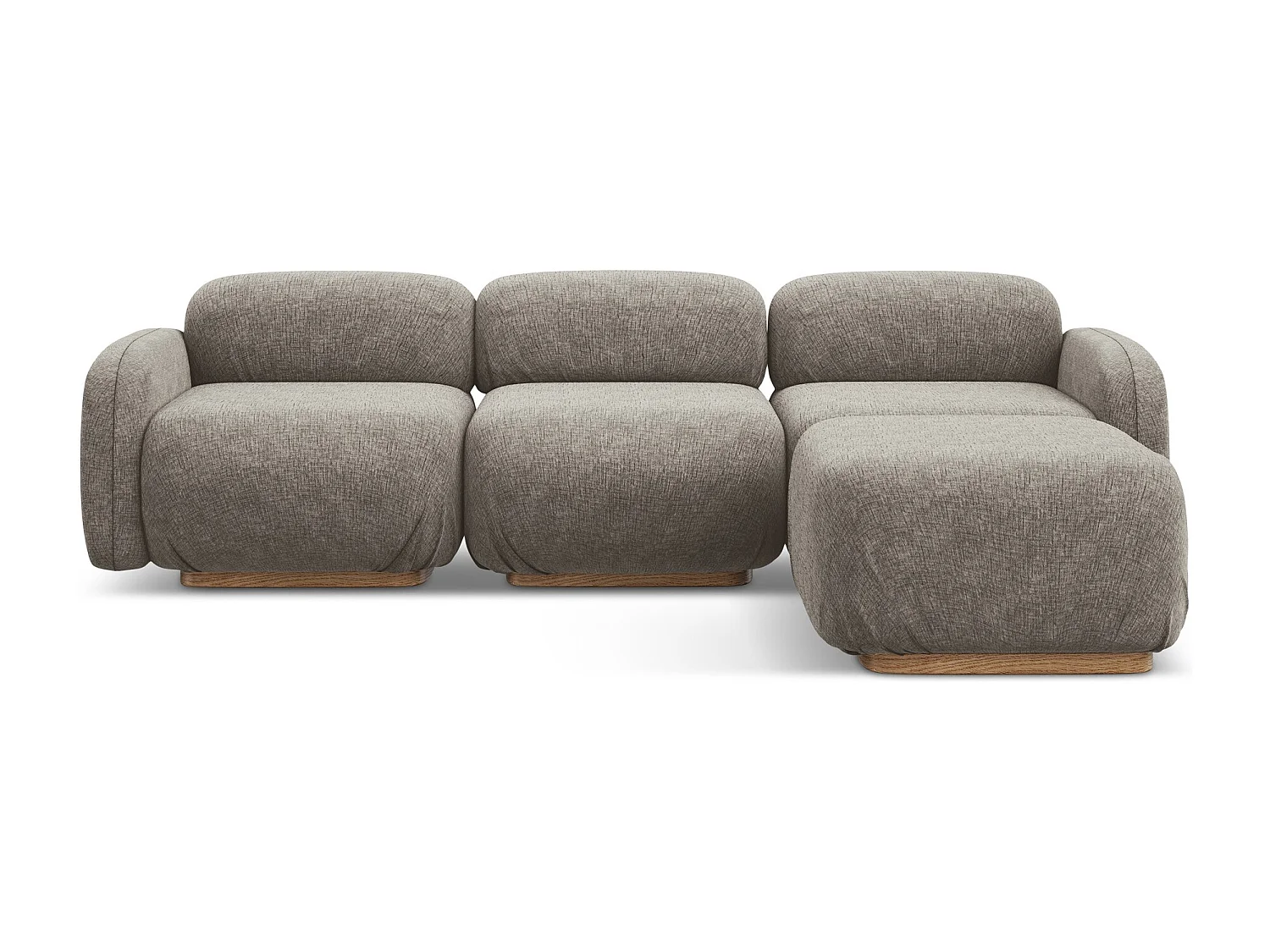 Canapé d'angle réversible en tissu chenille - taupe - AILANI