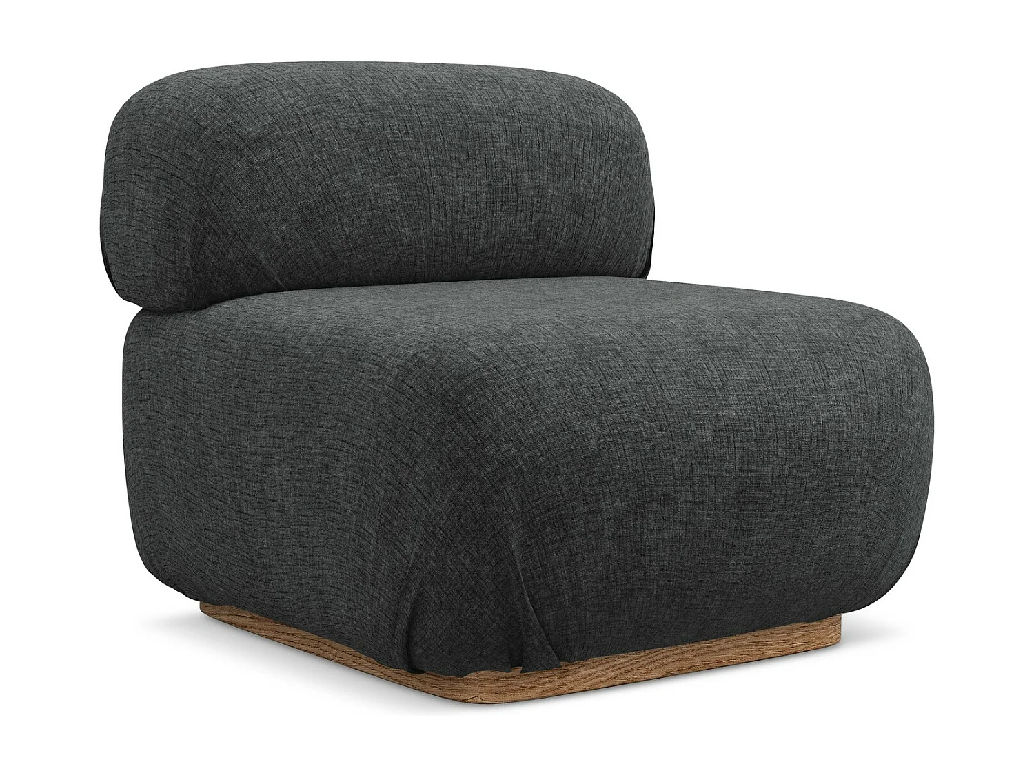 Fauteuil pour canapé modulable en tissu chenille - acier - AILANI