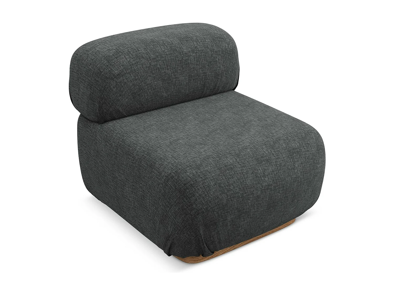 Fauteuil pour canapé modulable en tissu chenille - acier - AILANI