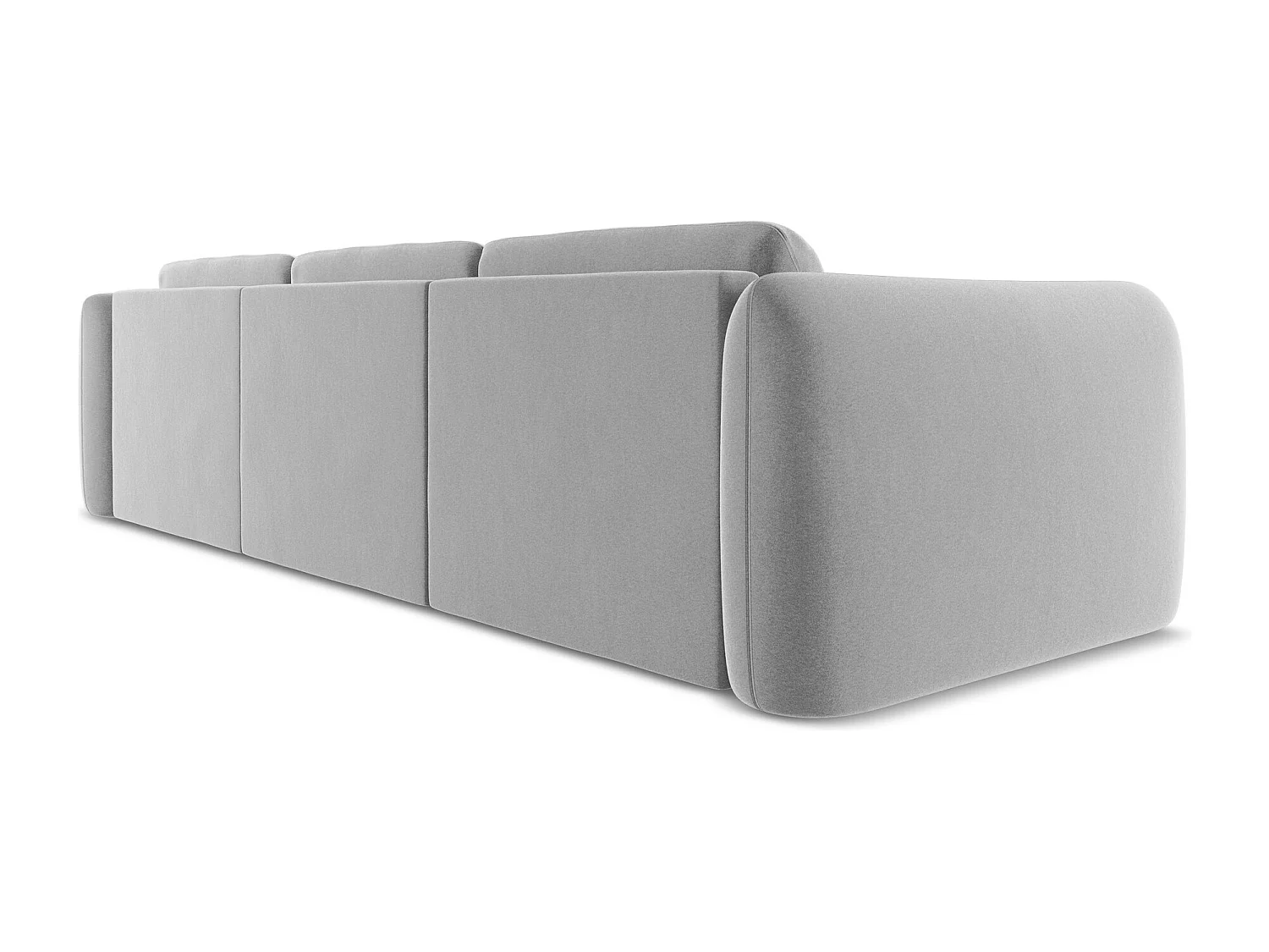 Ecksofa - Ecke Rechts - Samt - Grau - HOKU