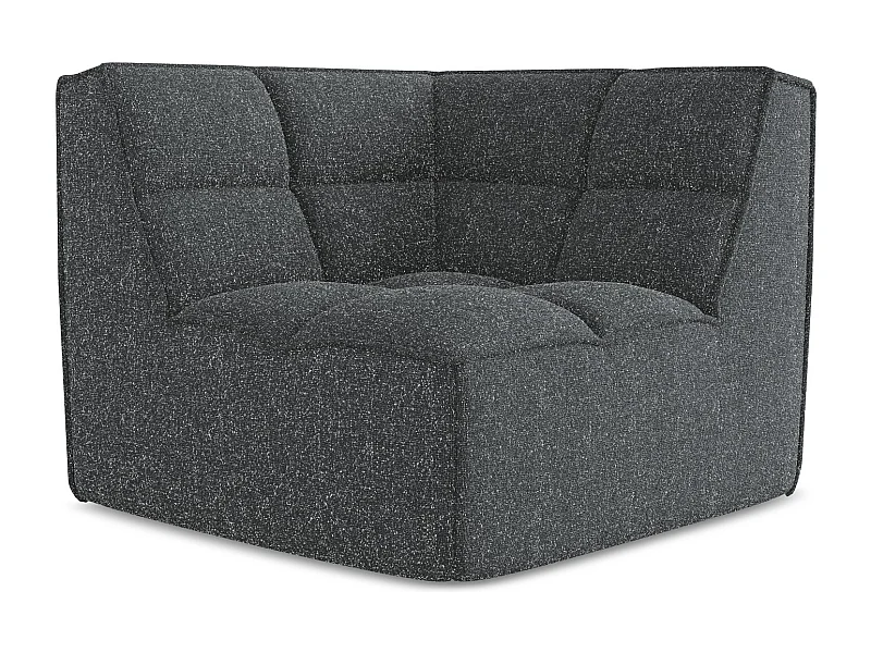Fauteuil d'angle pour canapé modulable en tissu texturé - graphite - KALAI