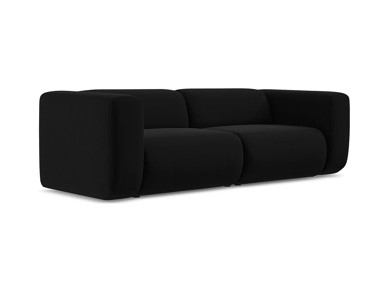 Canapé modulable 3 places en velours - noir - EKAHI