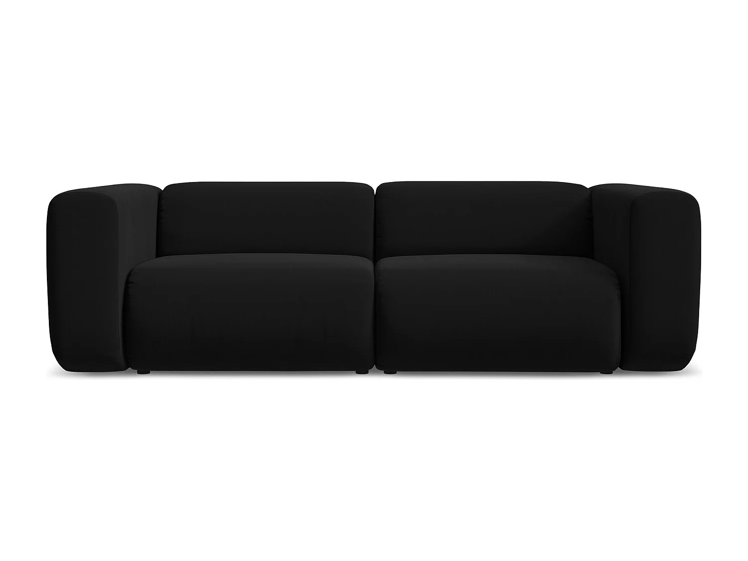 Canapé modulable 3 places en velours - noir - EKAHI