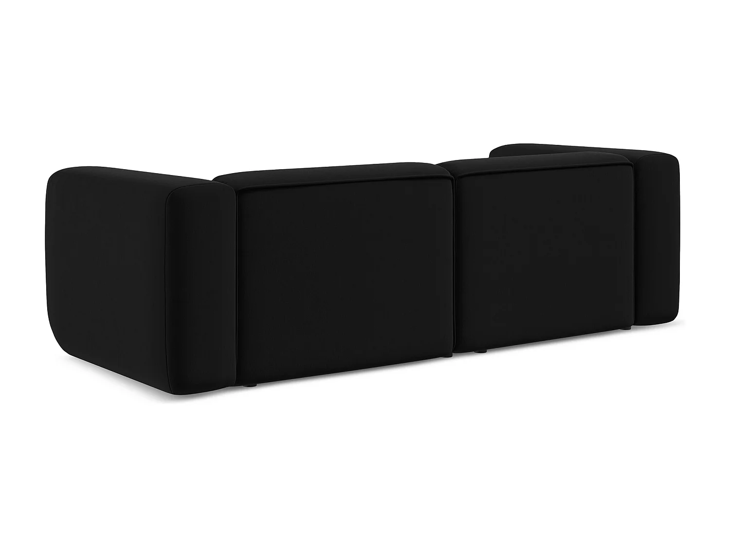 Canapé modulable 3 places en velours - noir - EKAHI