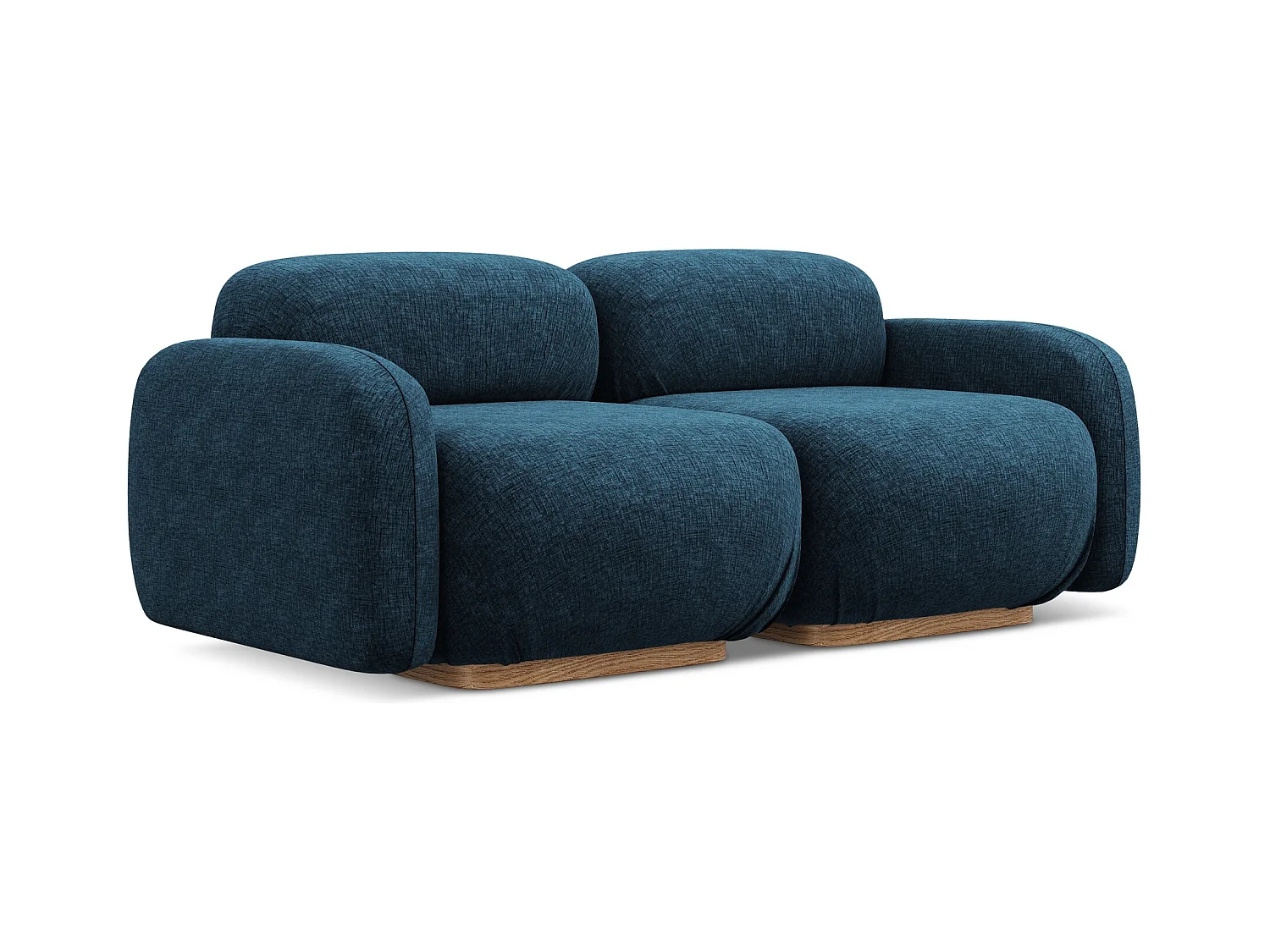 Modulares 3-Sitzer Sofa - - Chenille - Königsblau - AILANI