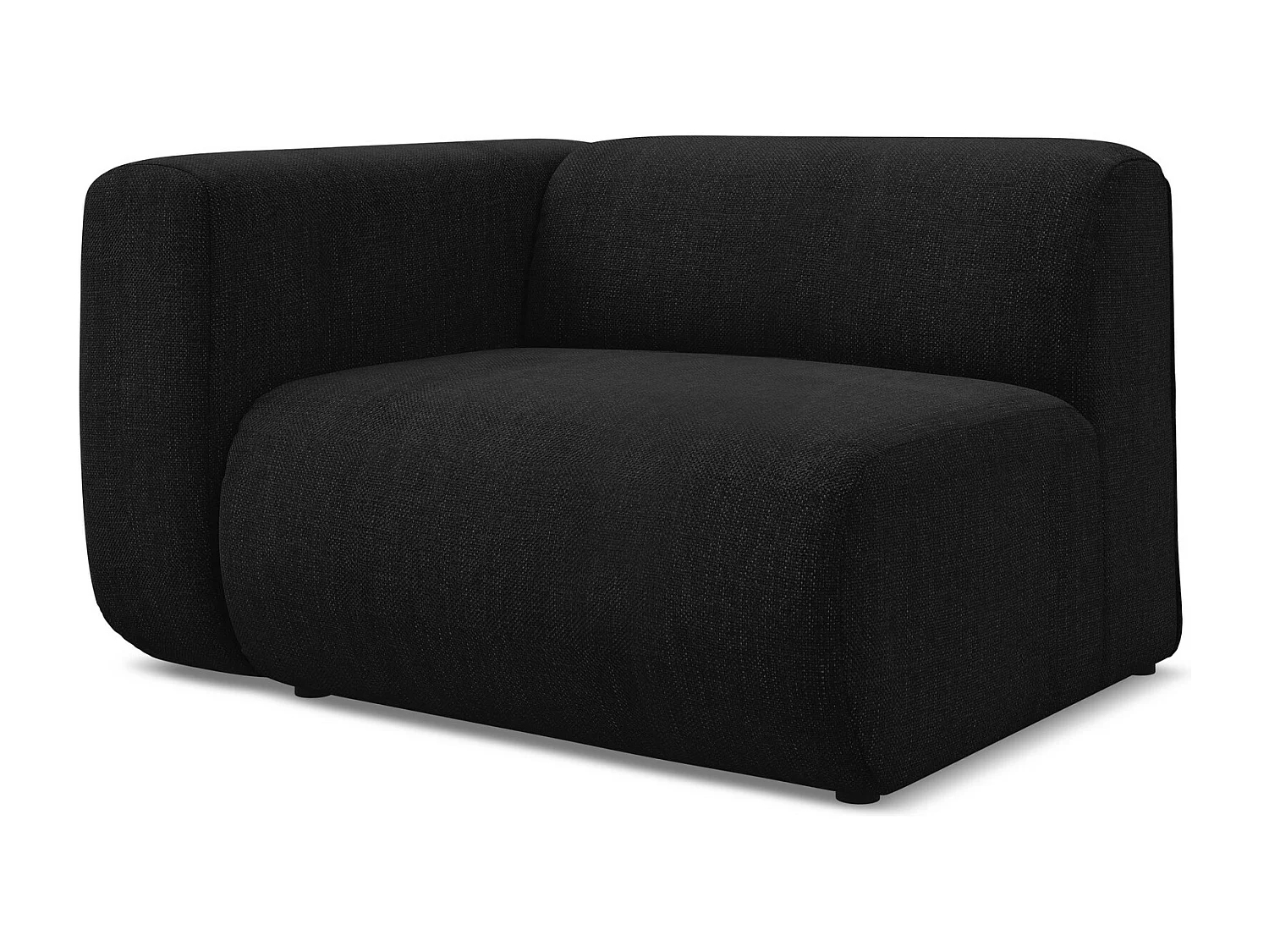 Module avec accoudoirs gauche en tissu chenille - noir - EKAHI