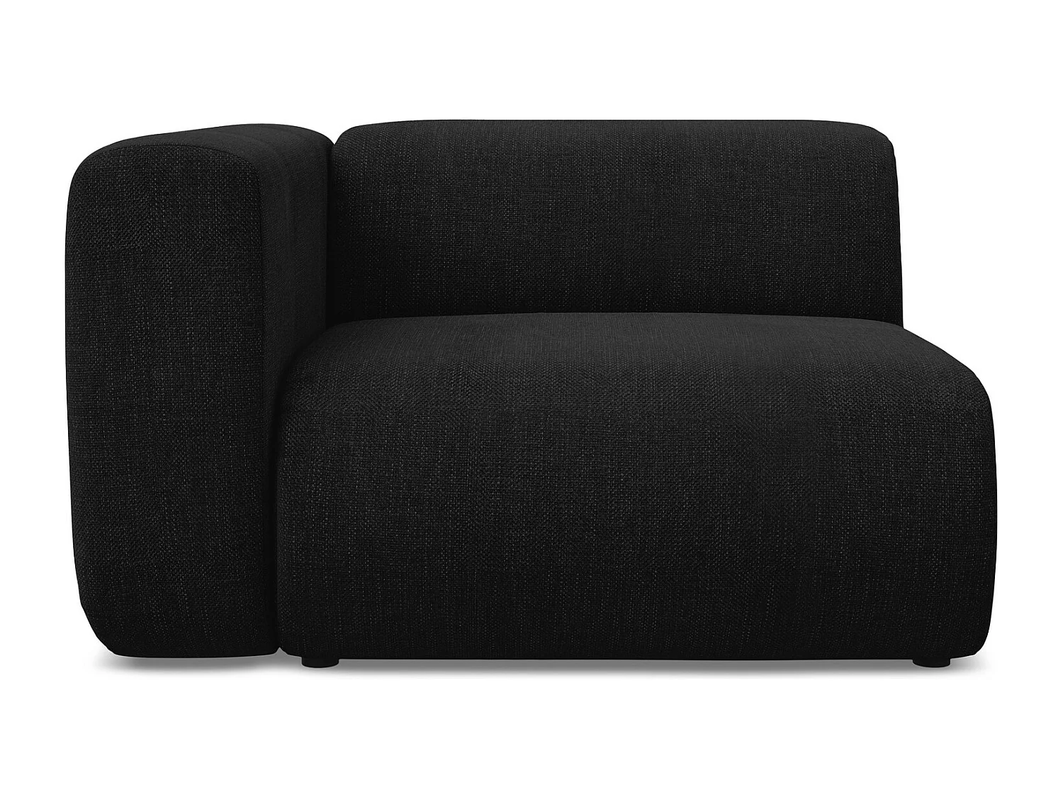 Module avec accoudoirs gauche en tissu chenille - noir - EKAHI