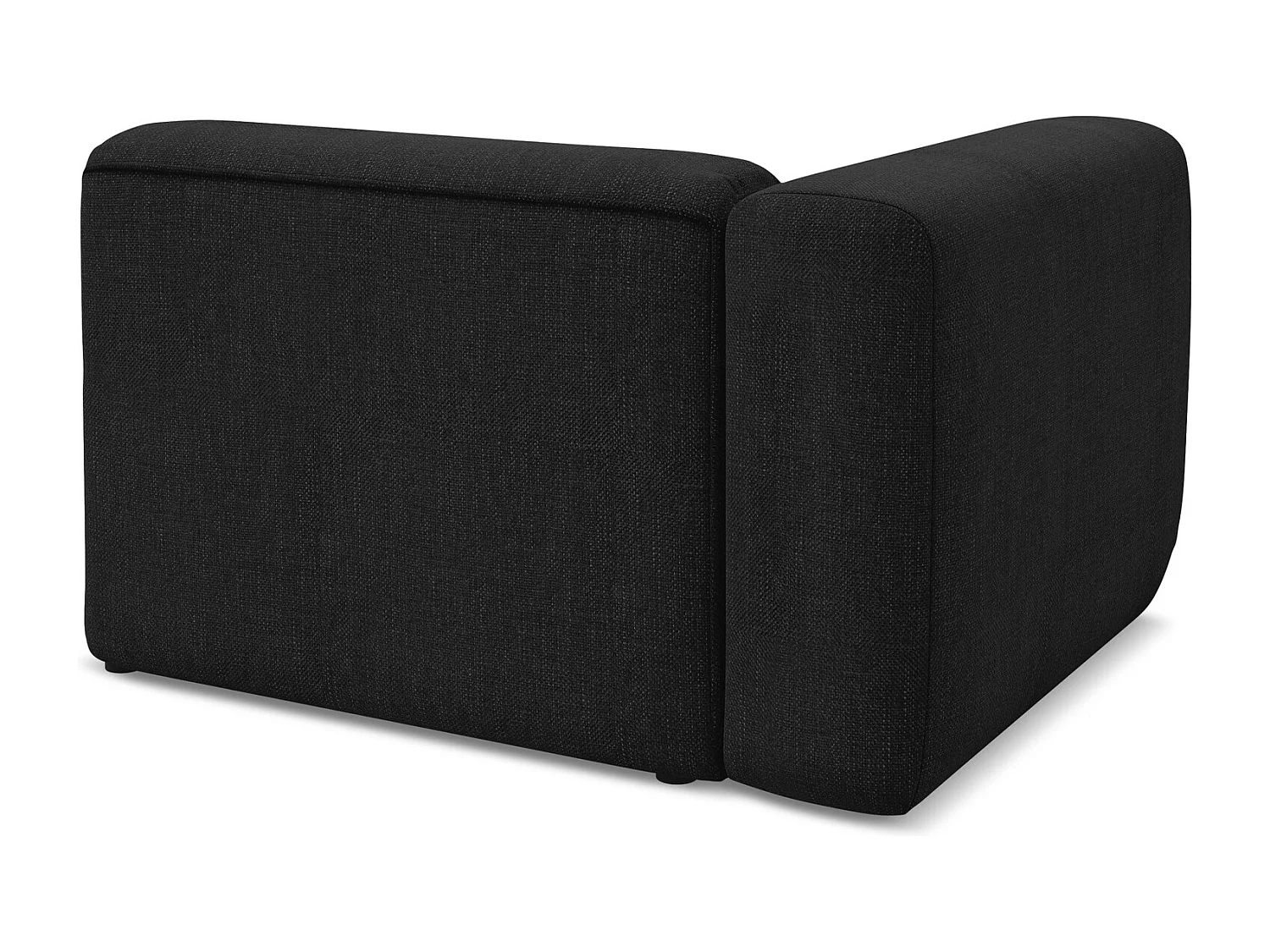 Module avec accoudoirs gauche en tissu chenille - noir - EKAHI