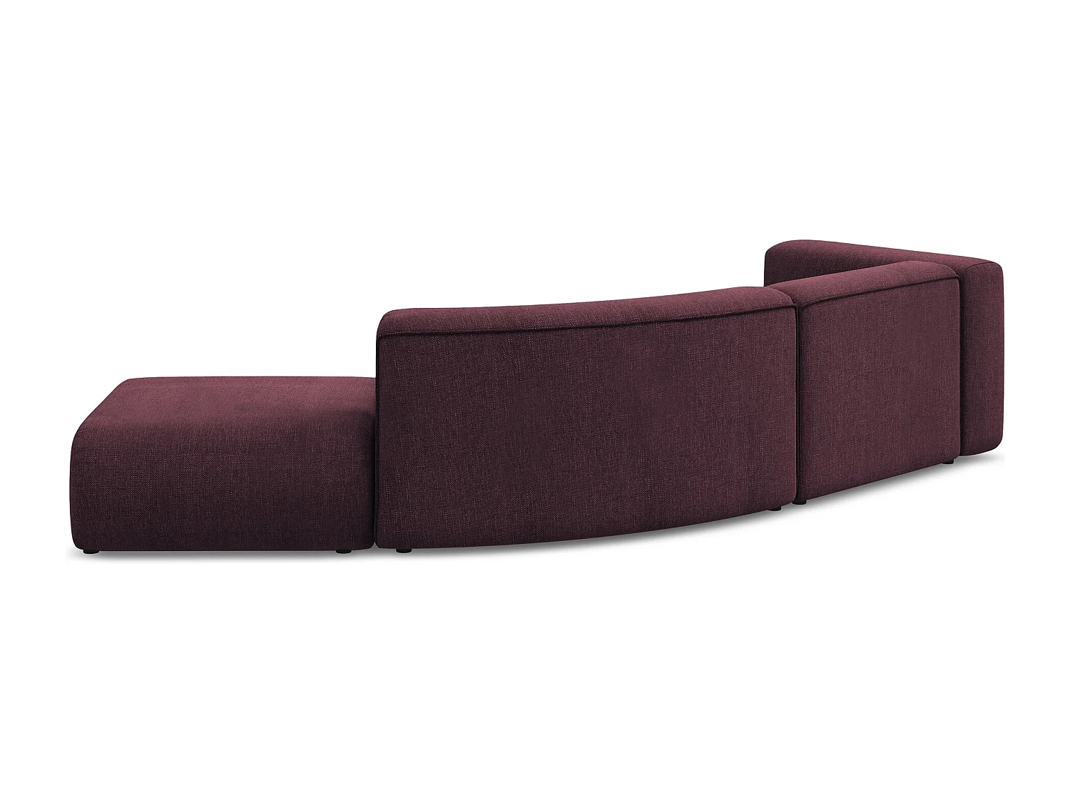 Canapé modulable 4 places droit en tissu chenille - bordeaux - EKAHI