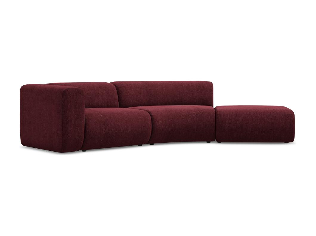 Vierzits modulaire bank rechts van bordeaux chenille stof - EKAHI