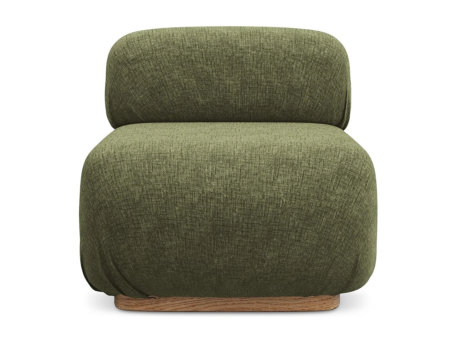 Módulo de sofá central em tecido chenille azeitona - AILANI