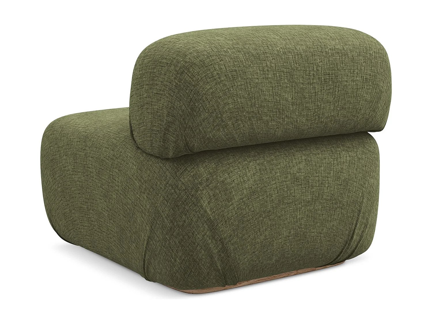 Módulo de sofá central em tecido chenille azeitona - AILANI