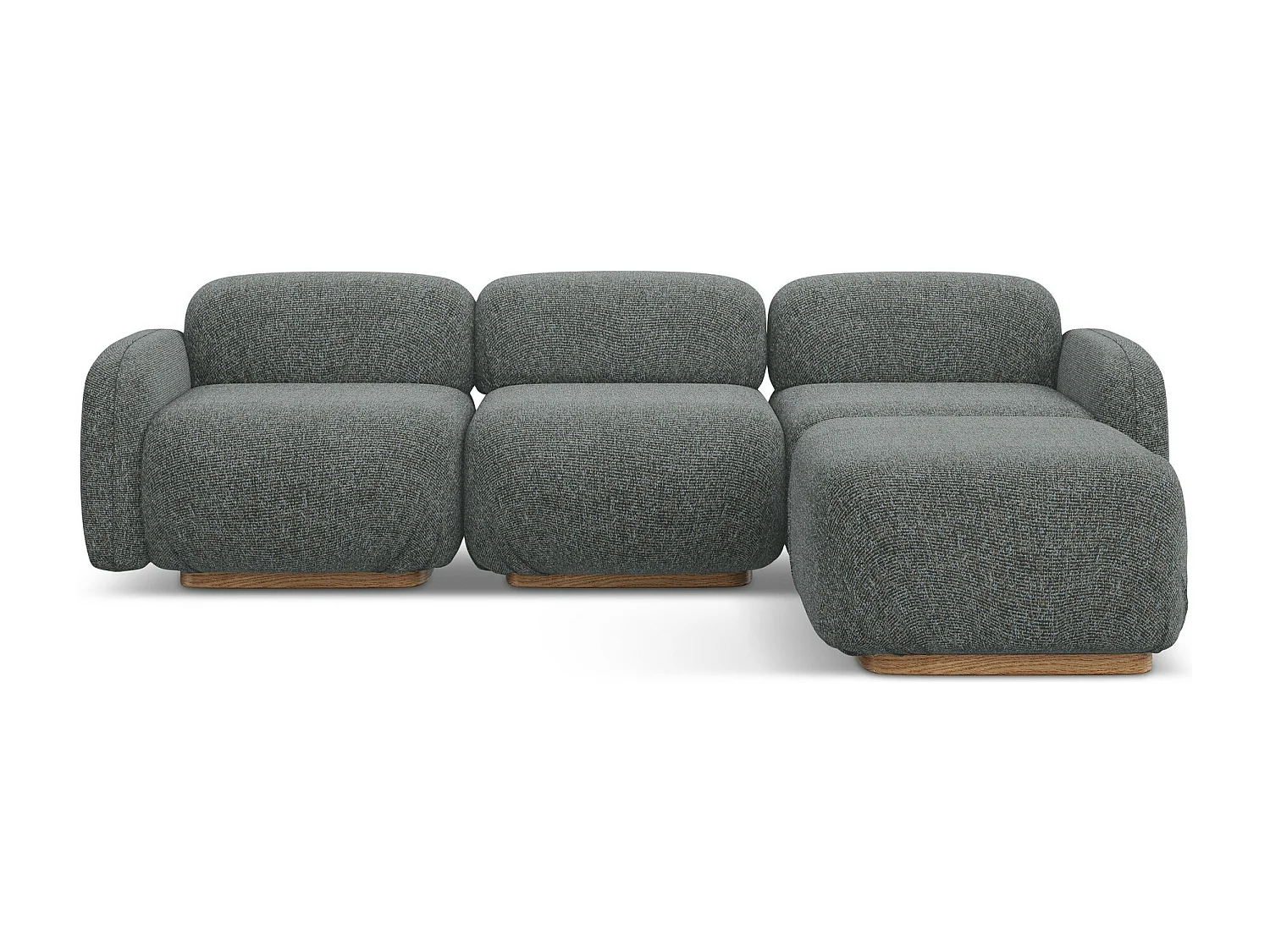 Canapé d'angle réversible en tissu texturé - acier - AILANI