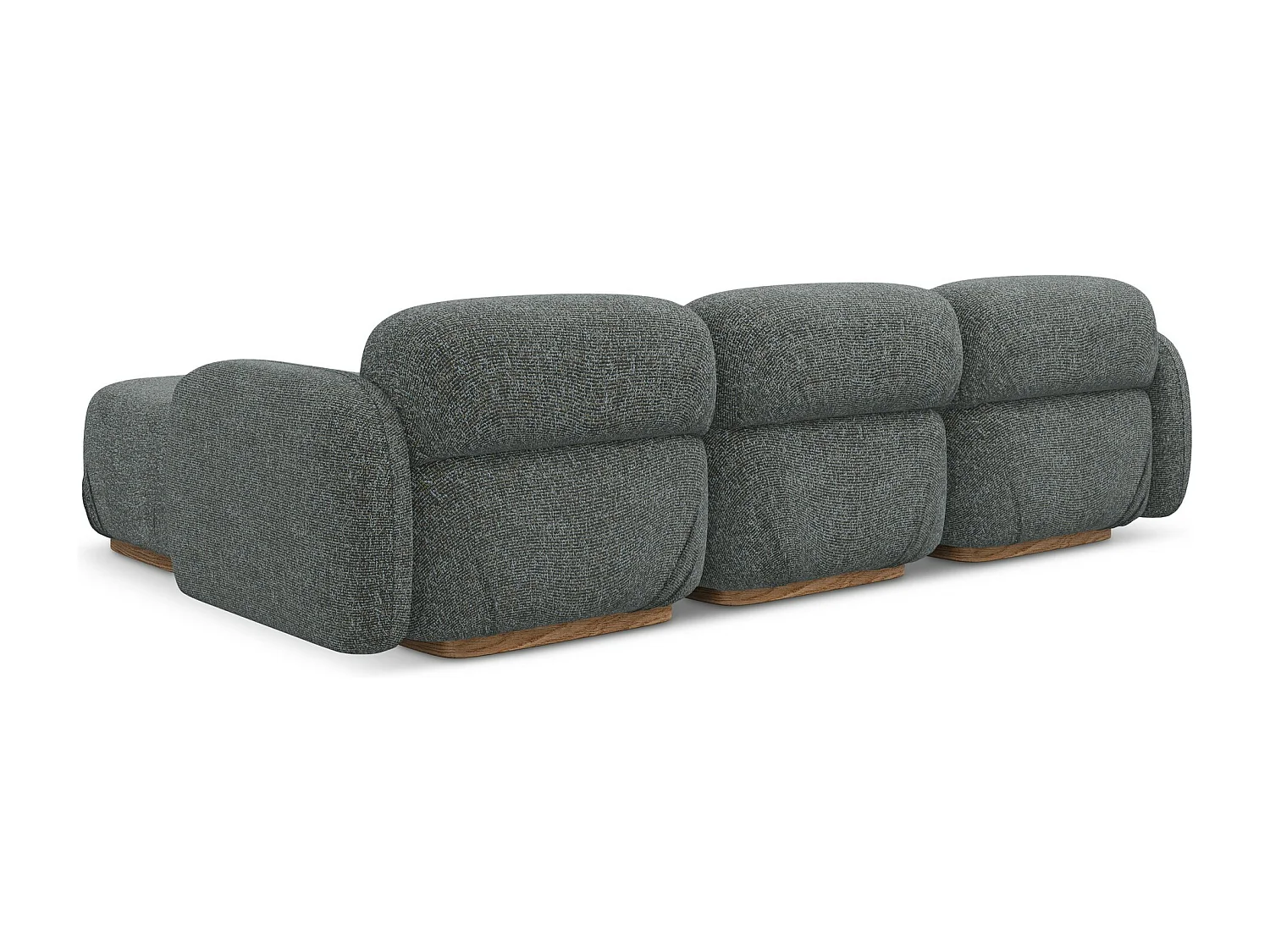 Canapé d'angle réversible en tissu texturé - acier - AILANI