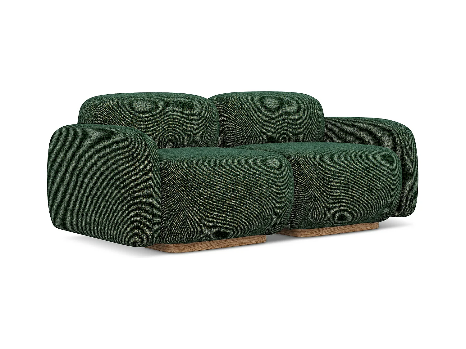 Modulares 3-Sitzer Sofa - - Strukturstoff - Grün - AILANI