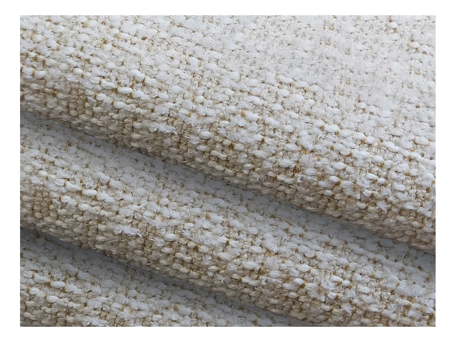 Sofá módulo con reposabrazos izquierdo de tela texturizada beige claro - AILANI