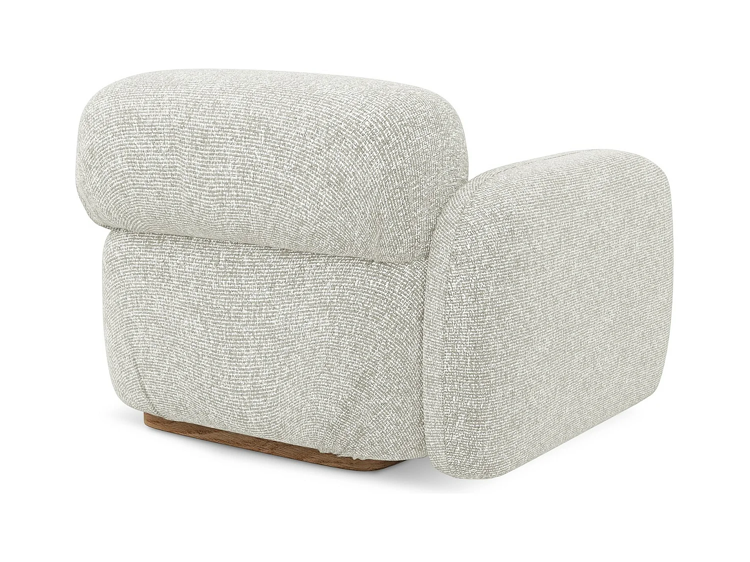 Sofá módulo con reposabrazos izquierdo de tela texturizada beige claro - AILANI