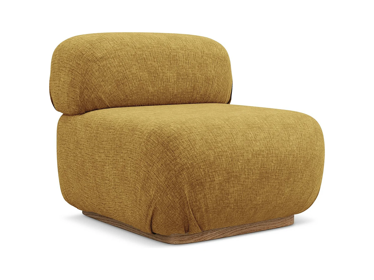 Fauteuil pour canapé modulable en tissu chenille - moutarde - AILANI