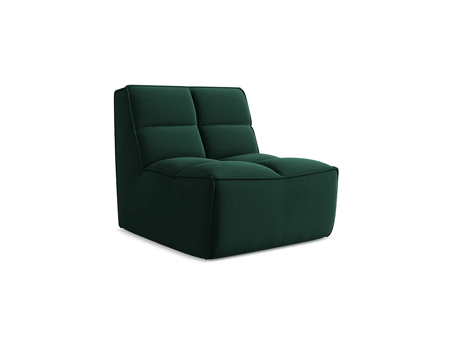 Modular - Mittelsofa - Samt - Flaschengrün - BELLUNO