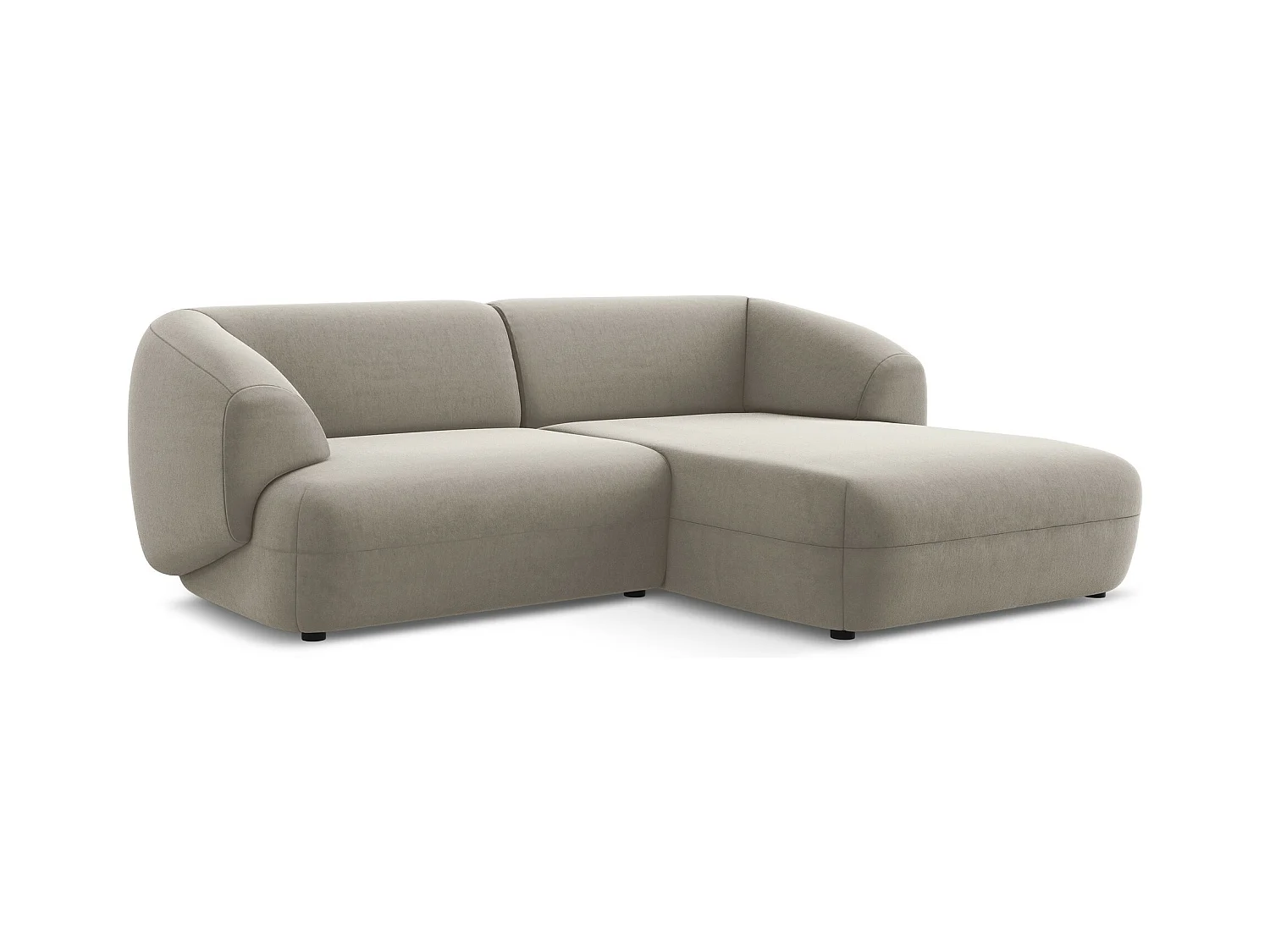 2,5-Sitzer Modulares Ecksofa - Ecke Rechts - Samt - Taupe - MOANA