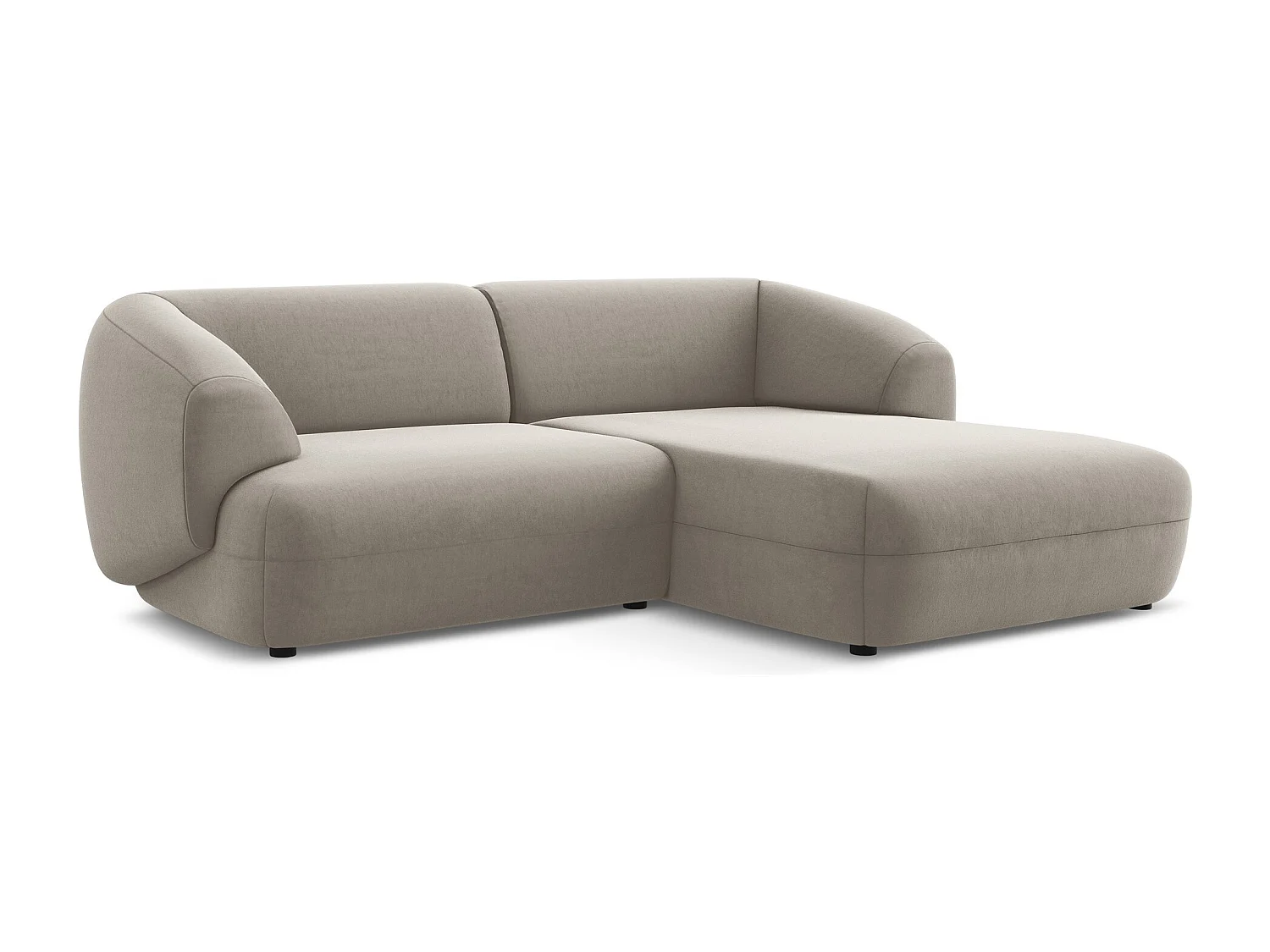 2,5-Sitzer Modulares Ecksofa - Ecke Rechts - Samt - Taupe - MOANA
