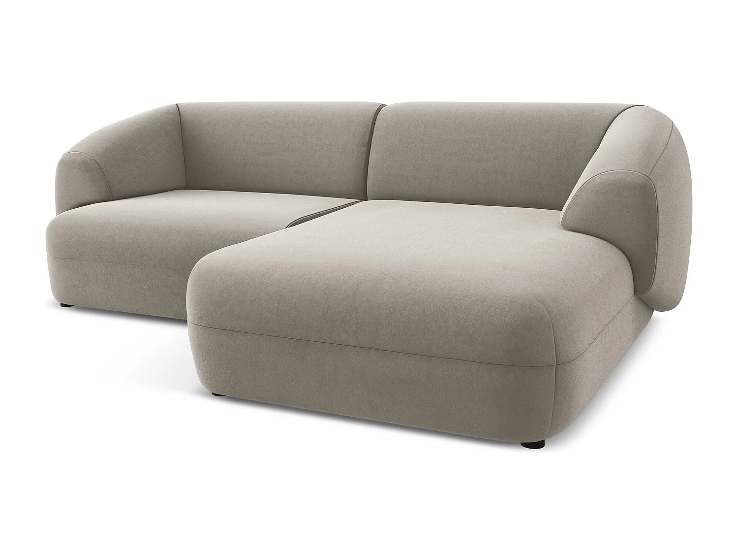 2,5-Sitzer Modulares Ecksofa - Ecke Rechts - Samt - Taupe - MOANA