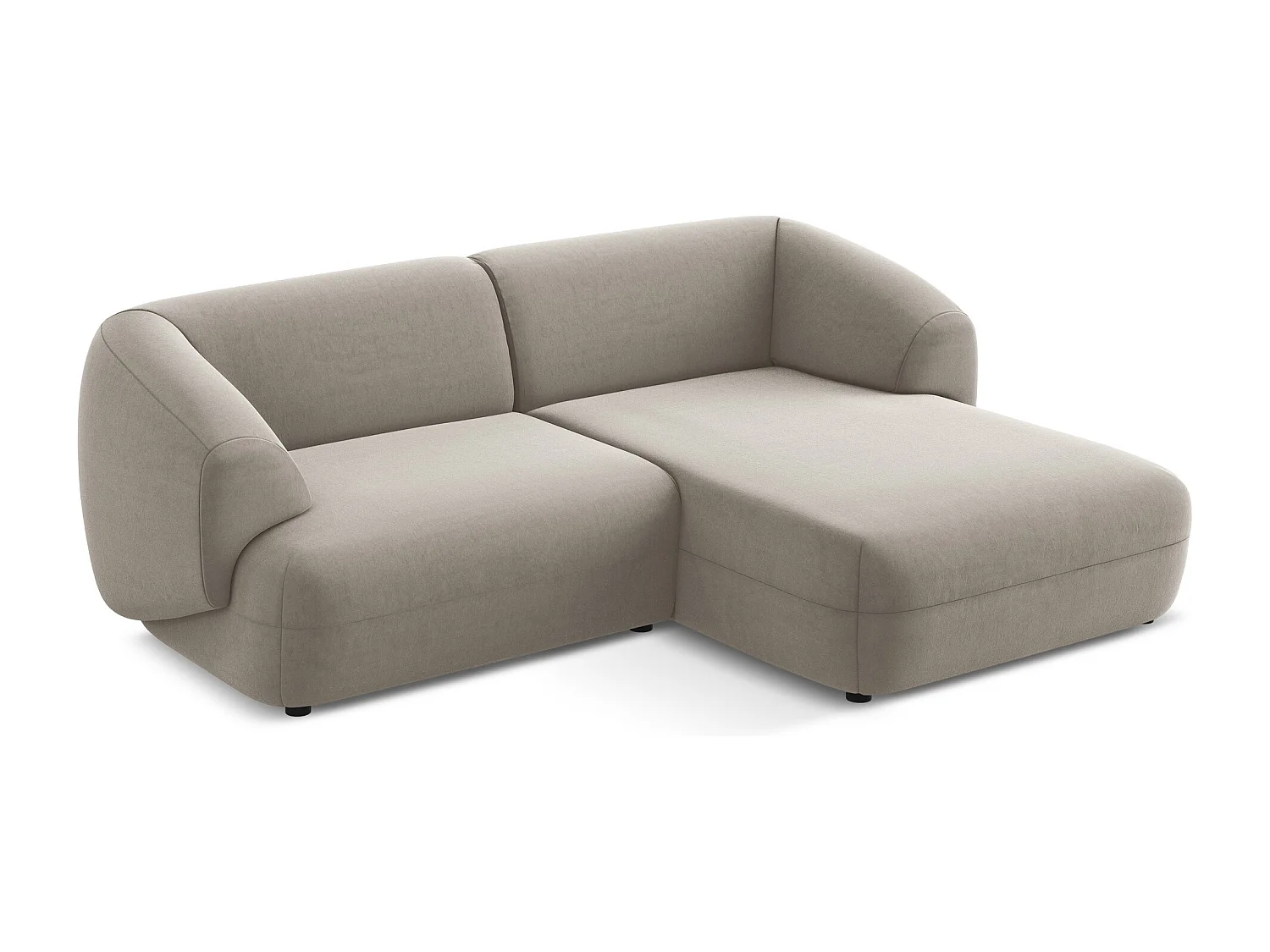 2,5-Sitzer Modulares Ecksofa - Ecke Rechts - Samt - Taupe - MOANA